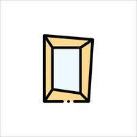 A square mirror with a window in it vector