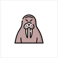 A walrus with a big nose and a big mouth vector