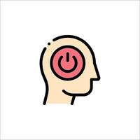 A person's head with a power button icon vector