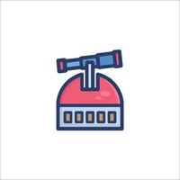 A red and blue object with a telescope on top vector