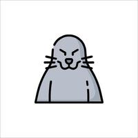 A seal with a face and a mouth vector