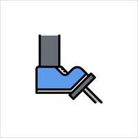 A blue and gray shoe with a blue handle vector