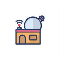 An icon of a house with a wifi antenna vector