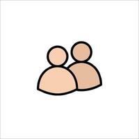 Two people icon in a line style on a white background vector