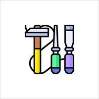 A hammer and a screwdriver icon on a white background vector