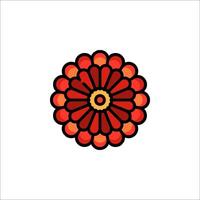 A red and yellow flower on a white background vector
