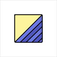 A square with a blue and yellow stripe on it vector