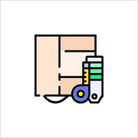 A box with a thermometer and a pen vector