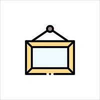 A picture frame hanging on a wall vector