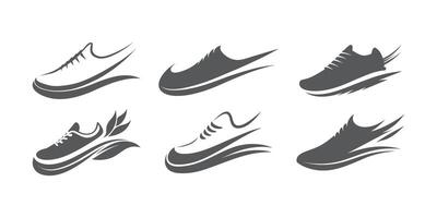 Dynamic Illustration of Running Shoes Showcasing Athletic Movement in a Minimalistic Design vector