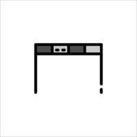A black and white icon of a table vector
