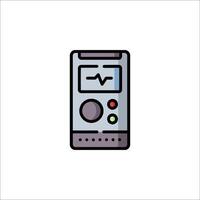 An electronic device with a heartbeat monitor icon vector