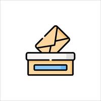 A box with an envelope inside of it vector