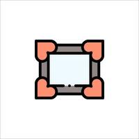 A picture frame with two hearts on it vector