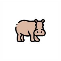 A hippo is standing in a line on a white background vector