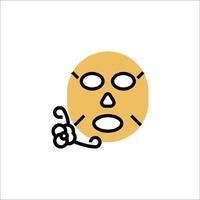 A cartoon mask with a hand on it vector