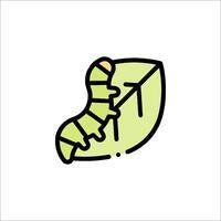 A caterpillar is sitting on a leaf vector
