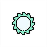 A green circle with a black outline vector
