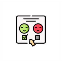 A check box with two smiley faces and a check mark vector