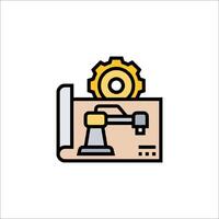 A machine with gears and a box on top vector