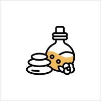 A bottle of oil and stones on a white background vector