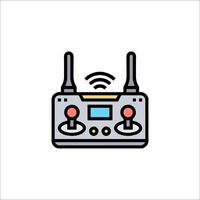 A remote control with two buttons and a wifi icon vector