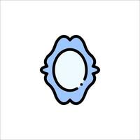 A blue oval shaped object with a white background vector