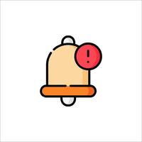 A bell icon with a red circle on it vector