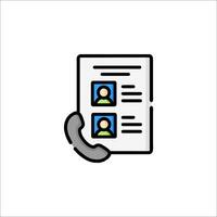 A phone icon with a person on a document vector