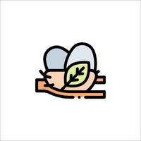 A bird nest with leaves on it vector
