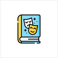 A book with a mask on it and a smiley face vector