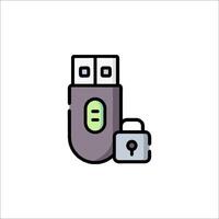 A usb drive with a padlock icon vector