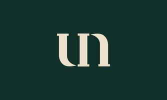 UN monogram logo design vector