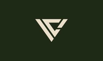 VC or CV monogram logo design vector