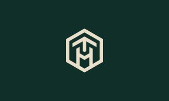 TH or HT hexagon monogram logo design vector
