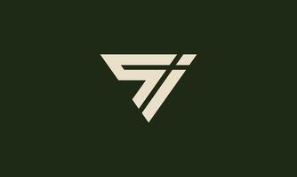 SI triangle monogram logo design vector