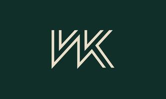 WK monogram logo design vector