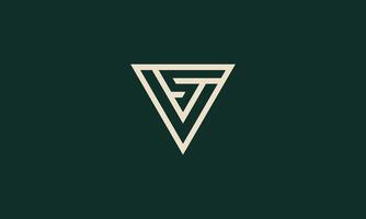 VS triangle monogram logo design vector