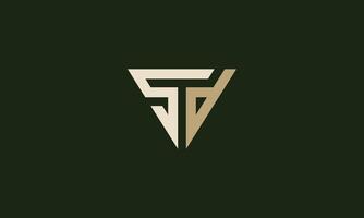 Sd triangle monogram logo design vector