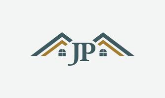 JP real estate monogram logo design vector