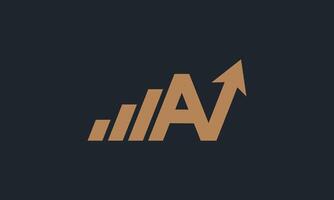 AN rising chart monogram logo design vector