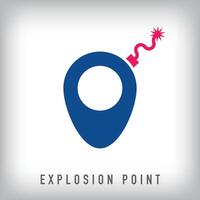 Different location explosion logo design. Simple explosive company corporate logo template. vector