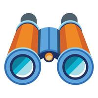 Isolated Blue and Orange Binoculars, Lens View on White Background vector