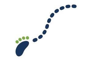 Green and Blue Footprint Trail, Isolated Design on Transparent Background, Walking Steps vector