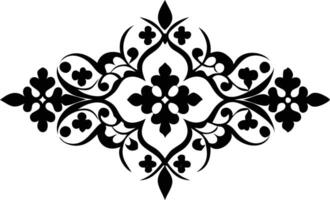 Decorative Black Floral Ornament Pattern Design with White Background vector