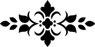 Elegant Black Floral Flourish Design Element on Transparent Background vector