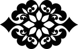 Ornate Floral Pattern , Black Filigree Design on Transparent Background vector