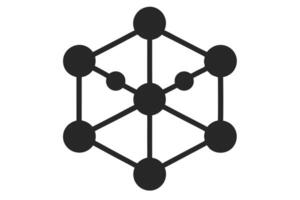 Molecule Structure With Connected Dots Flat Design on a Transparent Background vector