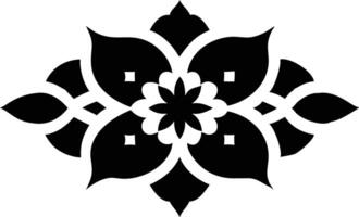 Detailed Floral Motif on Transparent Background, Isolated Ornamental Element vector