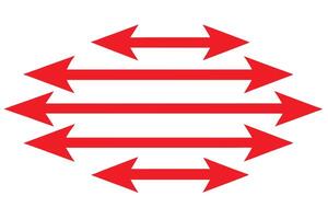Red Arrow Symbol Design, Directional Graphics on White Background vector